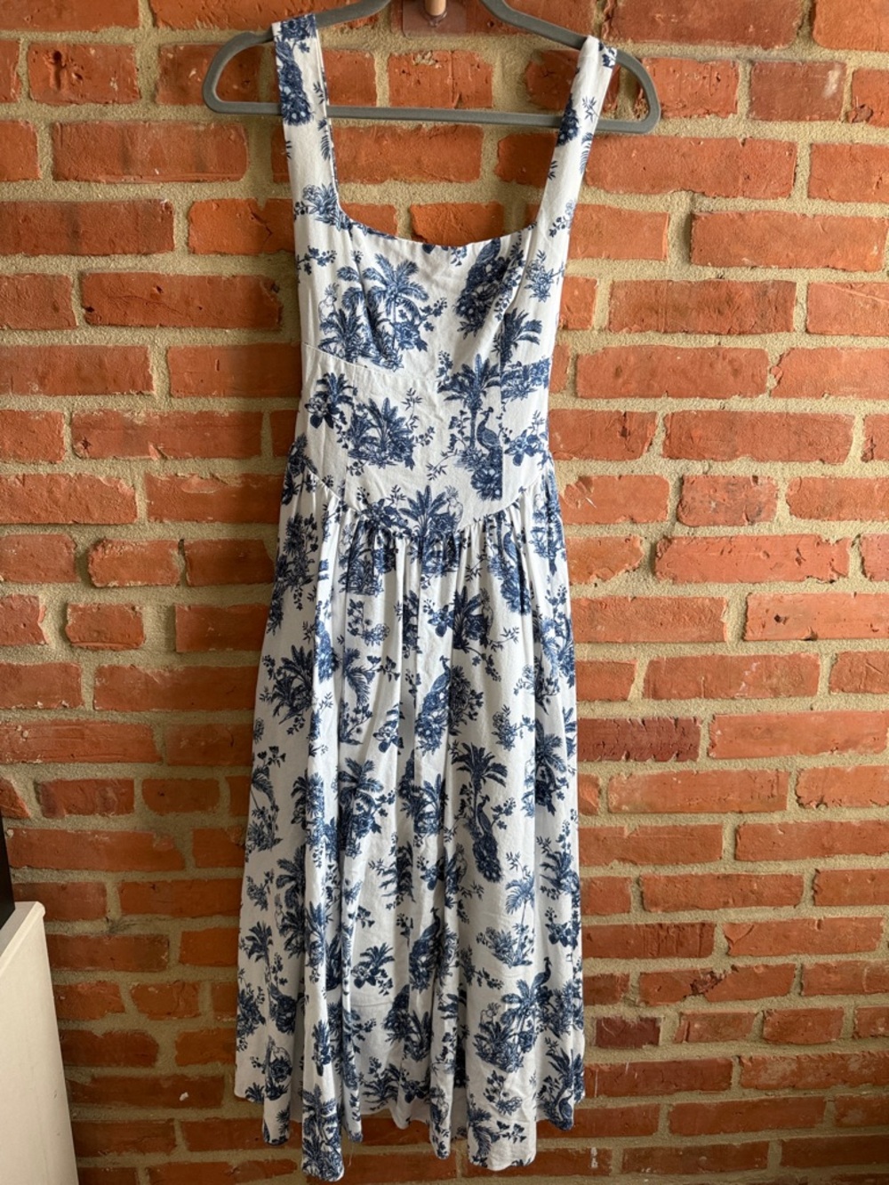 Caroline Constas Navy Toile Print Sundress on Cream